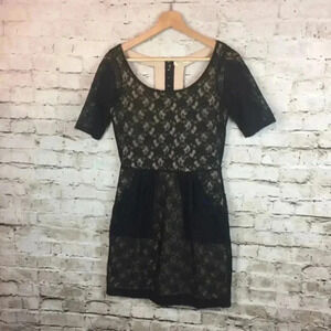 Women's Silence + Noise Black Lace Dress Sz Small
